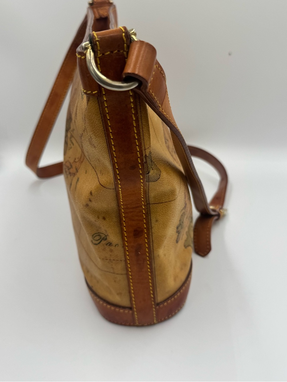 Alviero Martini 1a Classe Map-Print Shoulder Bag with Luggage Tag - Picture 9 of 16
